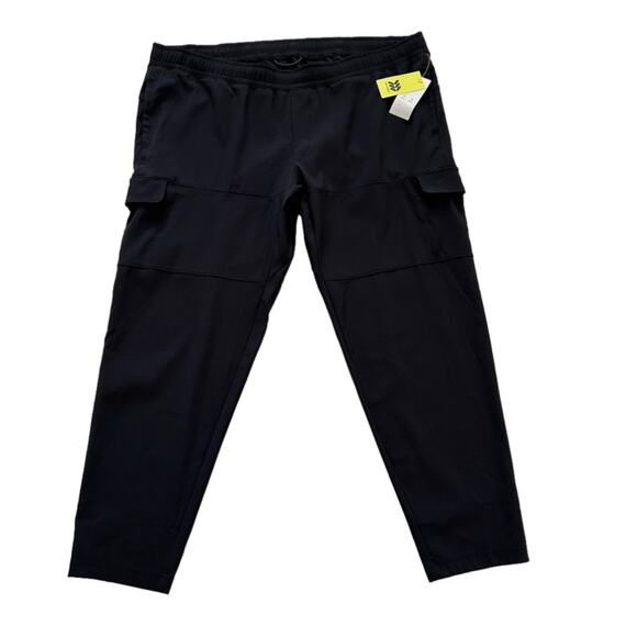 All In Motion Pants Black Stretch Pull On Cargo Tapered Leg Active Size XXL NEW - Picture 1 of 12